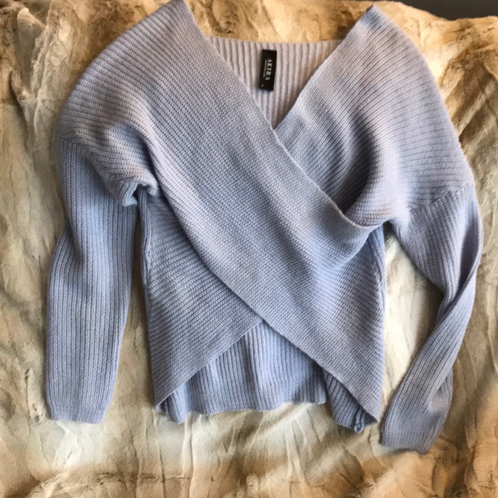 Powder Blue Criss-cross Sweater